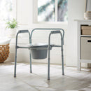McKesson Folding Fixed Arm Steel Commode Chair, 15½ – 21¾ Inch (Case of 4)