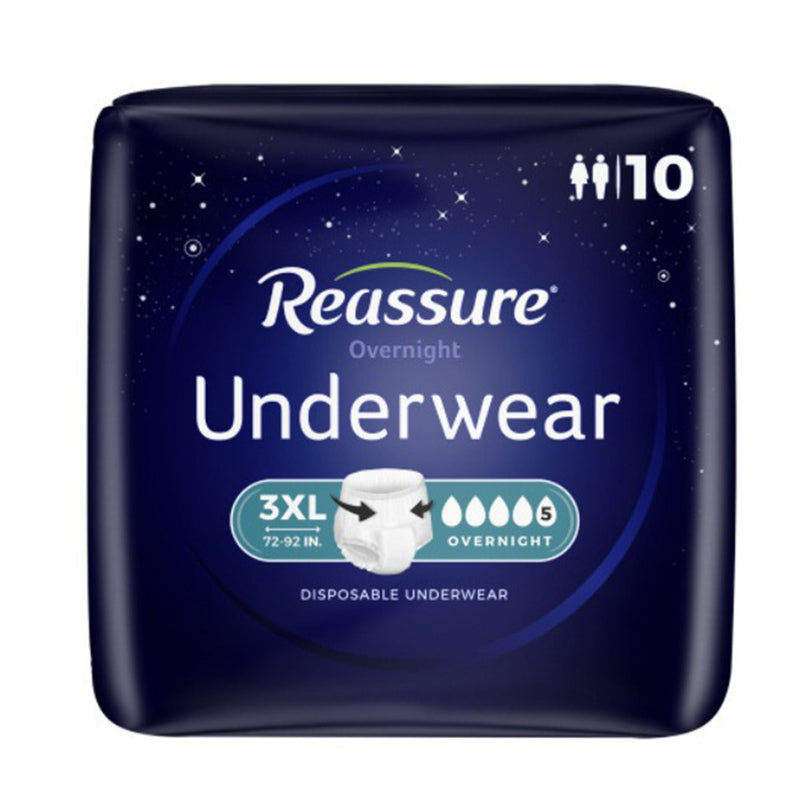 Reassure Overnight Underwear, Incontinence, 3X-Large (40/CS)