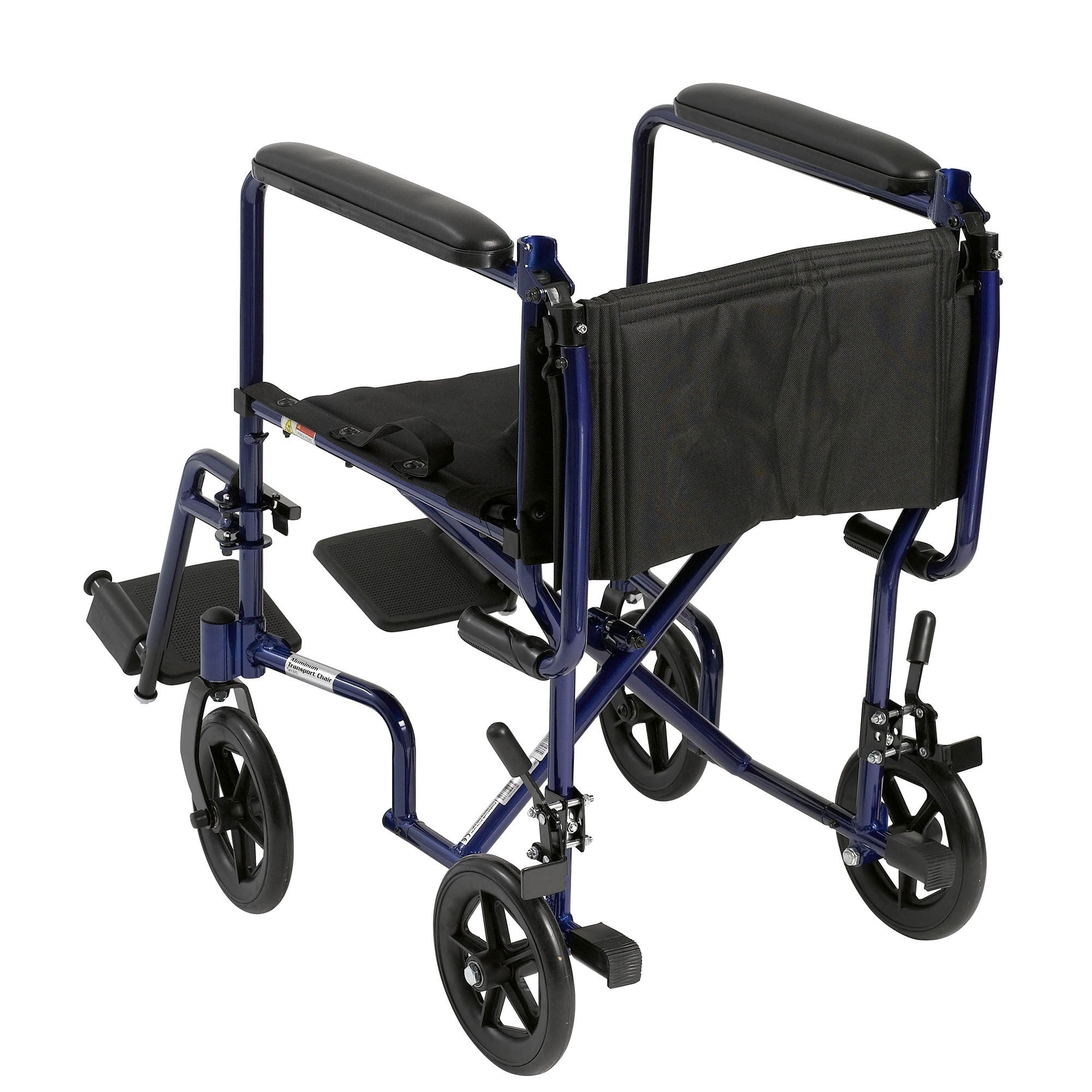 Transport Chair drive 17 Inch Seat Width Fixed Arm Height Swing-Away Footrest Aluminum Frame with Blue Finish (Each) 