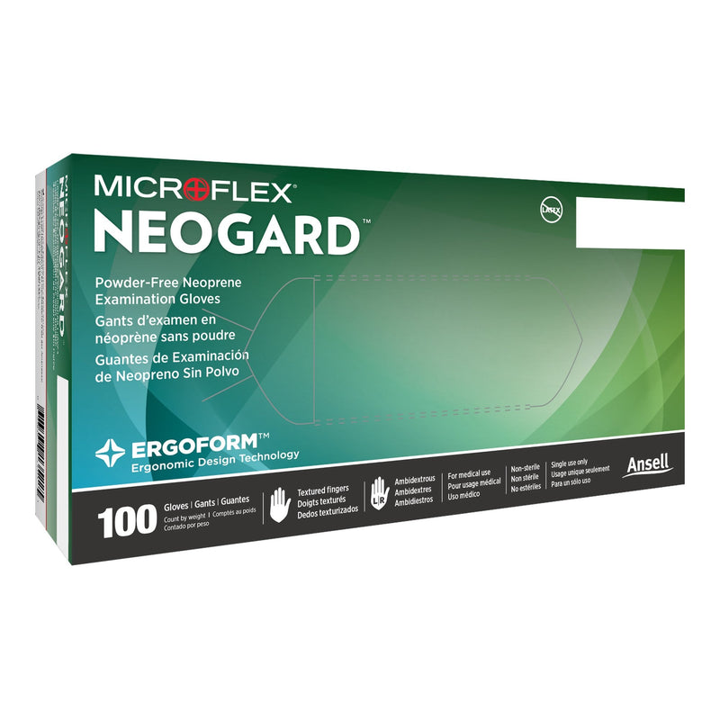 Microflex Medical Neogard Polychloroprene Exam Glove, Small, Green (1000/CS)