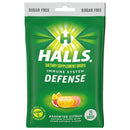 Halls Defense Dietary Supplement Drops Sugar Free Assorted Citrus (Bag of 25)