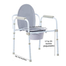 McKesson Folding, Fixed Arm, Steel Commode Chair, 17 – 23 Inch (Each)