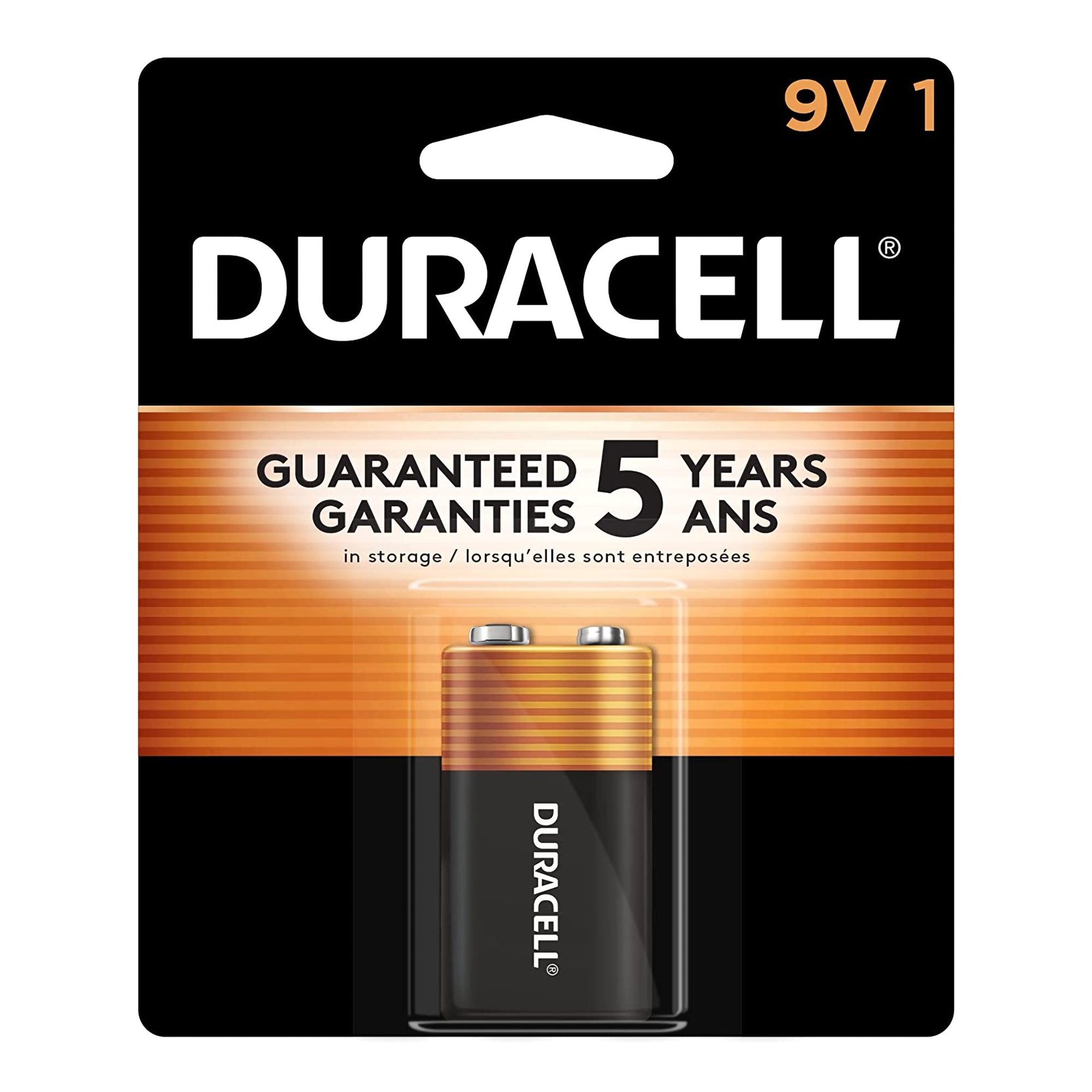 Procter & Gamble Alkaline Battery Duracell Coppertop 9V Cell 9 Volt Disposable 1 Pack 