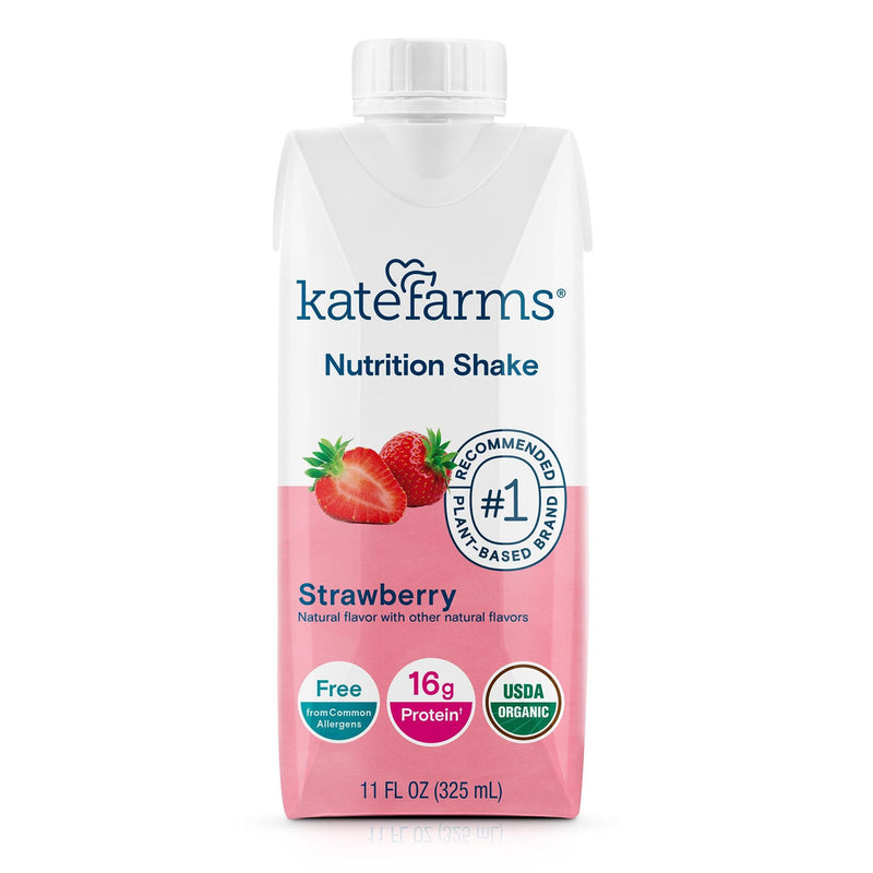 Kate Farms Kate Farms Nutrition Shake, Strawberry, 11-ounce carton (12/CS)