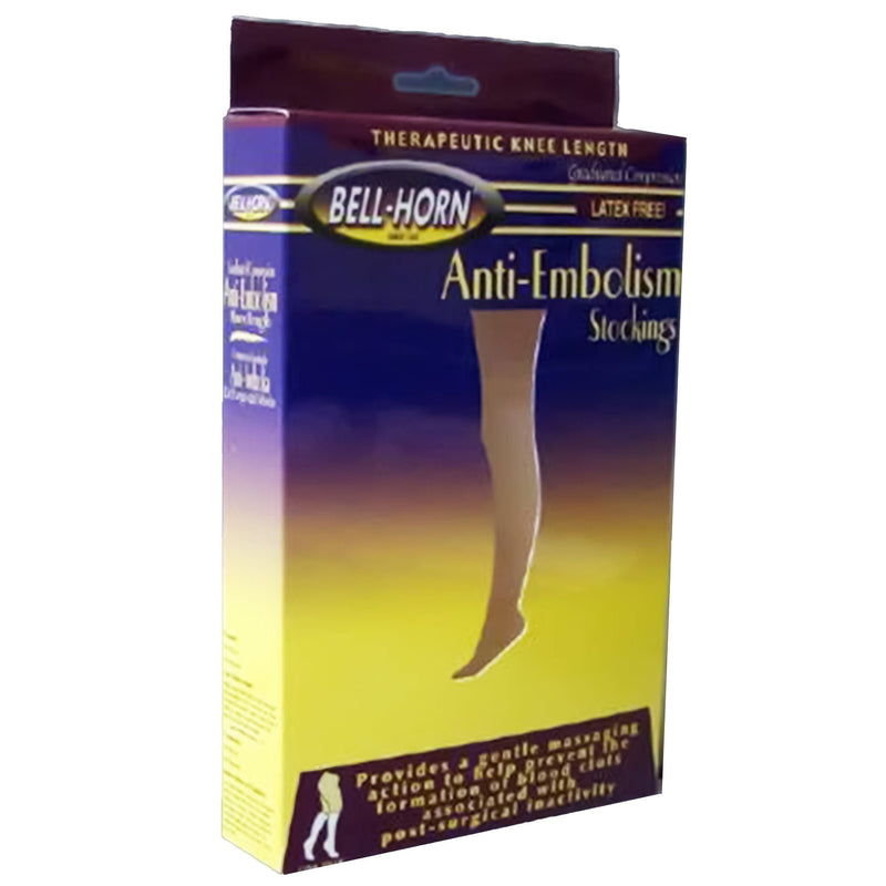 Bell-Horn Anti-Embolism Stocking, Beige, Knee Length, Closed Toe, Extra Large (Pair)