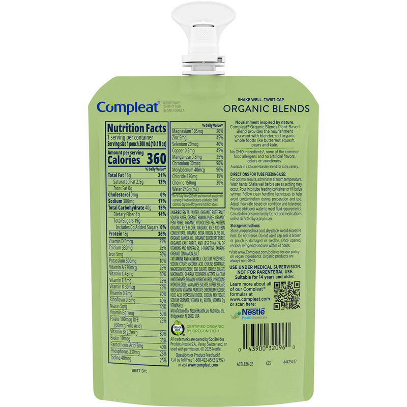 Tube Feeding Formula Compleat Organic Blends Plant Based Organic Blends Flavor Liquid 10.1 oz. Pouch (24/CS)