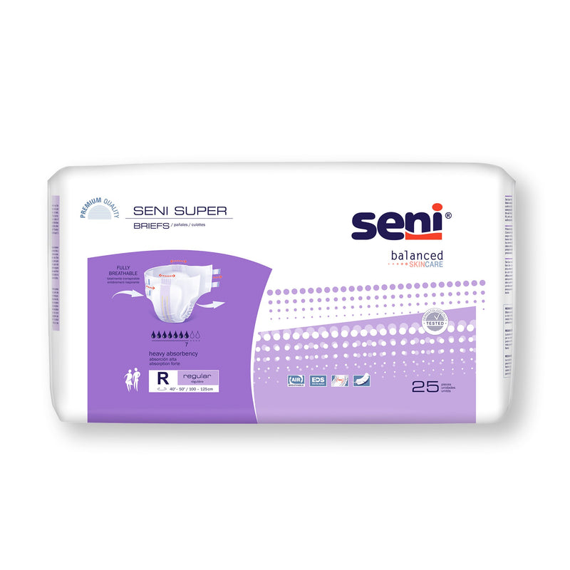Seni Super Heavy Absorbency Incontinence Brief, Regular (Case of 75)