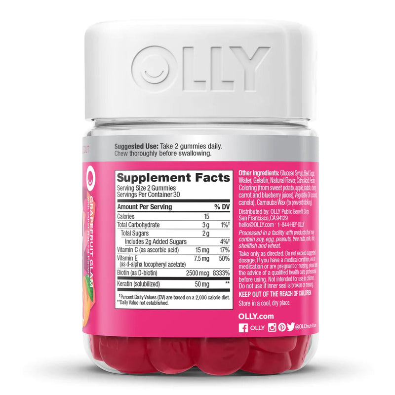 Olly Undeniable Beauty Gummies Grapefruit Glam (Bottle of 60)