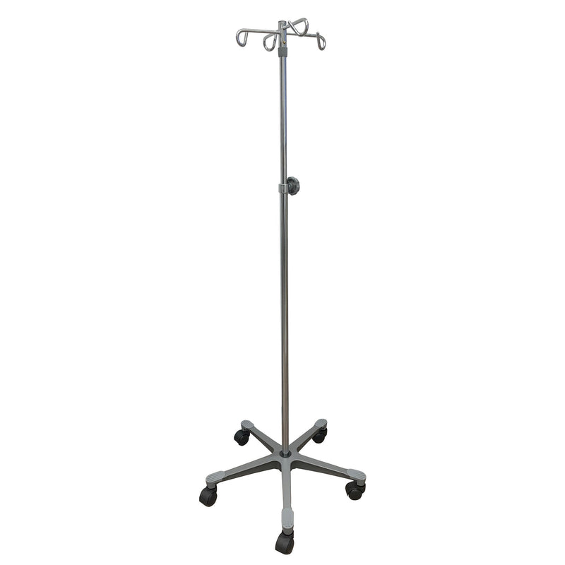 McKesson Brand IV Stand Floor Stand 4 Hooks 5 Legs with Casters 