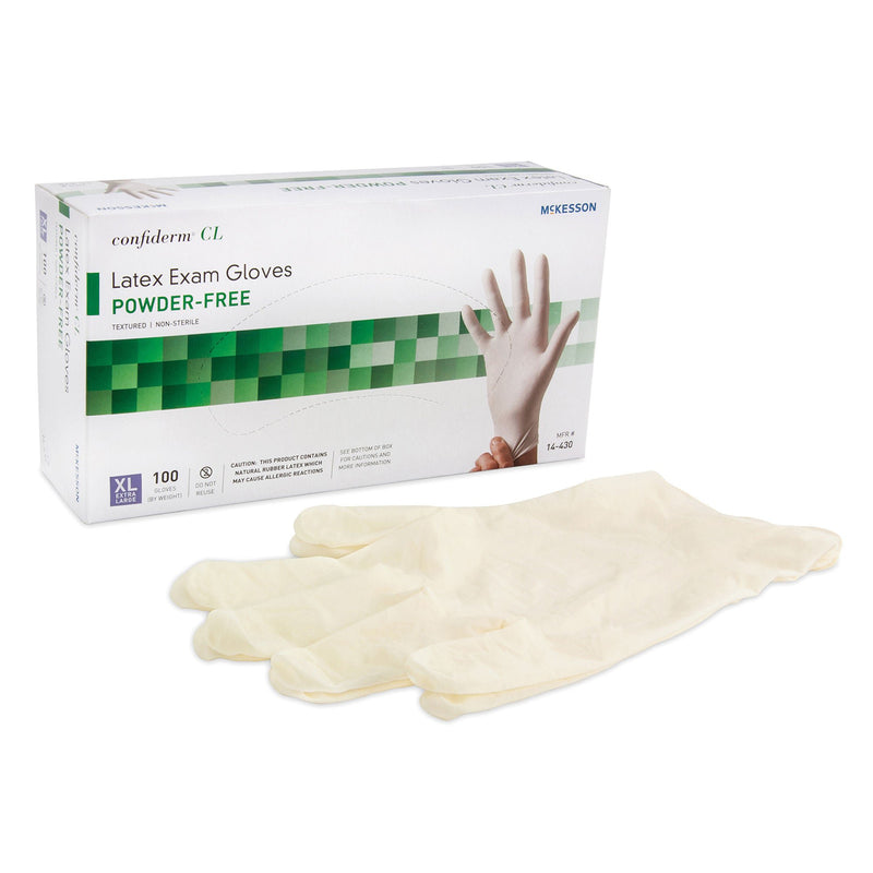 McKesson Confiderm CL Latex Exam Glove, Extra Large, Ivory (Case of 1000)