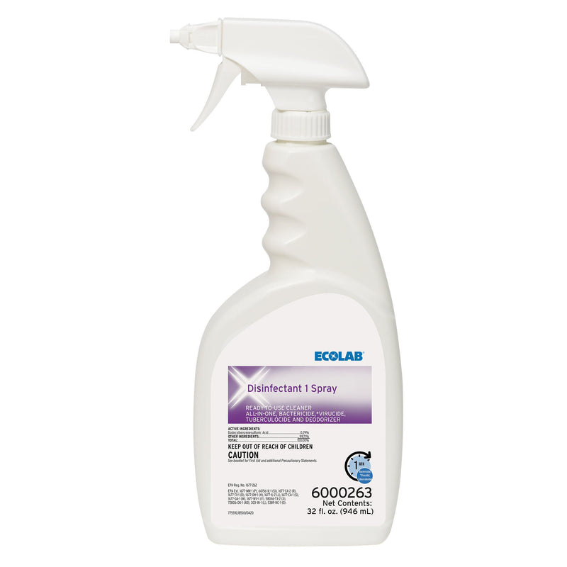 Ecolab Disinfectant 1 Surface Disinfectant Cleaner, 32 oz. Spray Bottle (Case of 6)