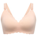 Nursing Bra Momcozy Jelly Strip 34 to 36 Inch Chest Medium Beige Back Hook and Eye Closure Adjustable Shoulder Strap 