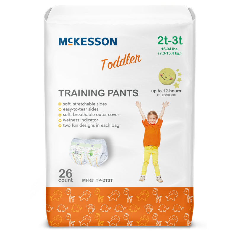 McKesson Toddler Training Pants, 2T to 3T for Children weighing 16 – 34 lbs. (Case of 104)