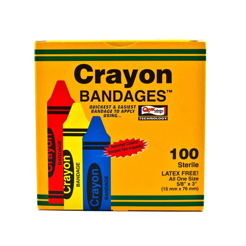 ASO LLC ASO Kid Design (Assorted Crayon) Adhesive Strip, 3/4 x 3 Inch (1200/CS) 