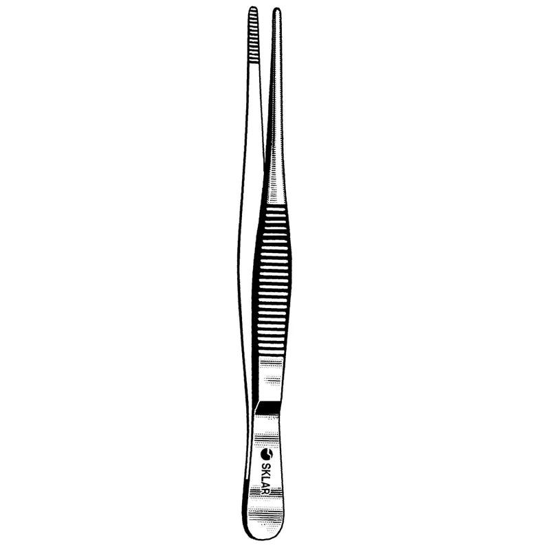 Sklar Dressing Forceps - 14", Straight, Serrated - 19-1114