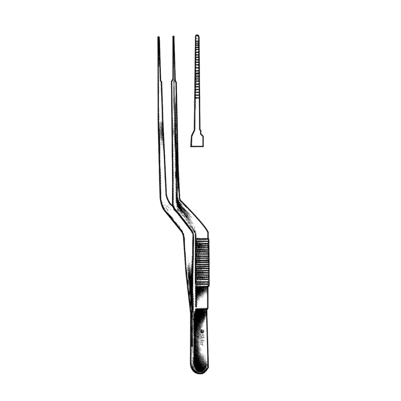 Sklar Gerald Bayonet Dressing Forceps - 7", Straight, Serrated - 47-1171