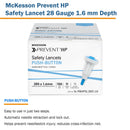 McKesson Prevent HP Push Button Safety Lancet, 28 Gauge (Case of 2000)