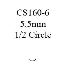Nonabsorbable Suture with Needle Ethilon Polyamide CS160-6 1/2 Circle Ophthalmic Spatula Needle Size 10-0 Monofilament (Box of 12)