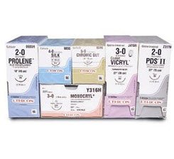 Absorbable Suture with Needle Vicryl Polyglactin 910 CS160-8 1/2 Circle Ophthalmic Spatula Needle Size 9-0 Monofilament 