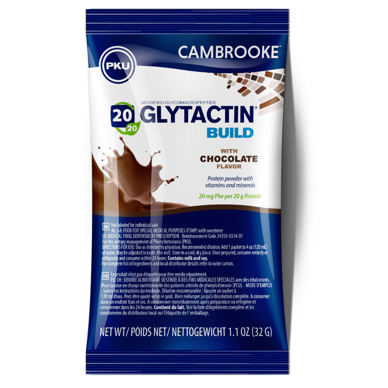 Glytactin Build 20/20 GMP for the Dietary Management of PKU, Chocolate (Case of 30)