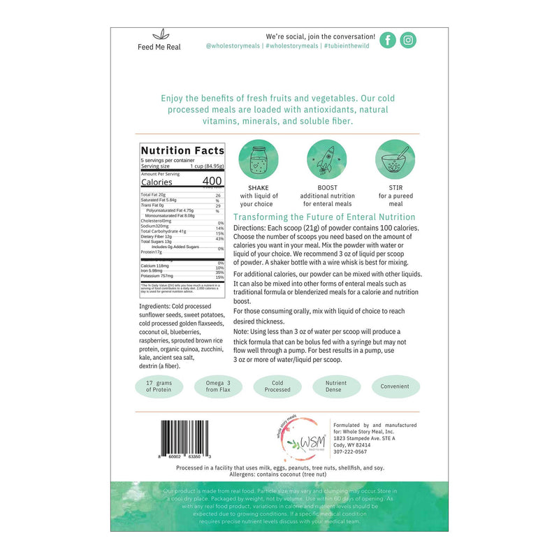 Oral Supplement Whole Story Meals Kale Quinoa Berry Flavor Powder 16 oz. Pouch (30/CS)
