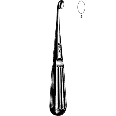 Sklar Bruns Bone Curette - 6-3/4", Straight, Oval,