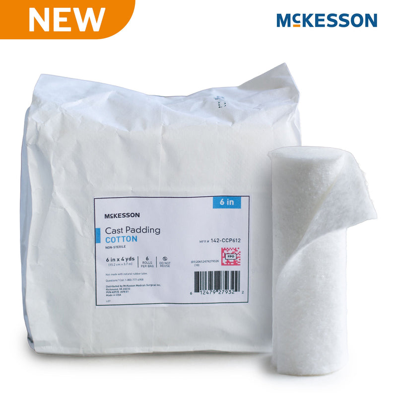 Cast Padding Undercast McKesson 6 Inch X 4 Yard Cotton NonSterile (Case of 12 Bags)