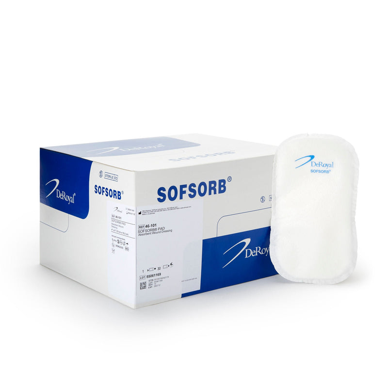 Super Absorbent Dressing Sofsorb Standard 4 X 6 Inch Rectangle (Case)