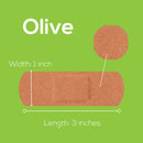 Tru-Colour Skin Tone Shade Fabric Bandage Adhesive Strips – Olive, 1 x 3 Inch (Case of 12) 
