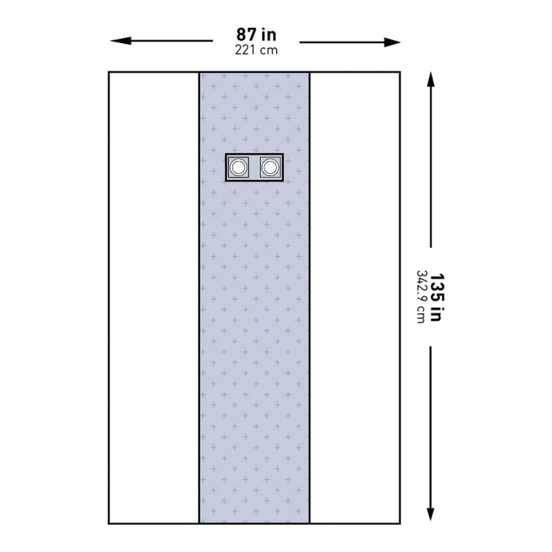 McKesson Sterile Femoral Angiography X-Long Drape, 87 x 135 Inch (Case of 14)