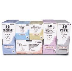 Absorbable Suture with Needle Coated Vicryl Polyglactin 910 SH 1/2 Circle Taper Point Needle Size 2-0 Braided (Box of 12)
