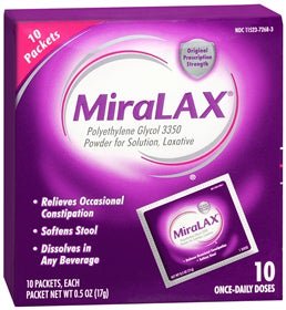 MiraLAX Polyethylene Glycol 3350 Laxative (Box of 10)
