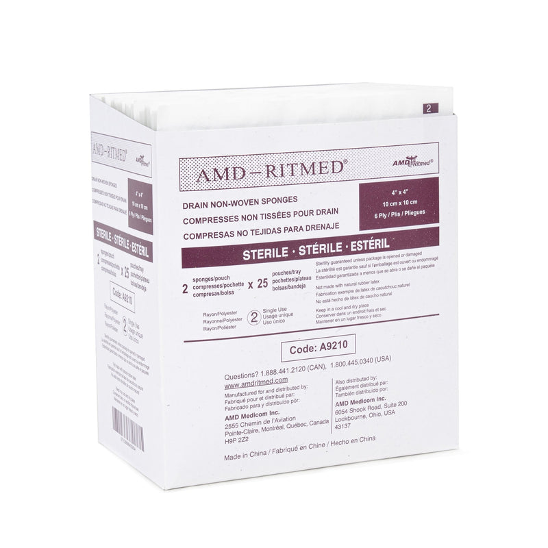 AMD Ritmed AMD Ritmed I.V. Sponge, 4 x 4 Inch, 6-Ply (300/CS)