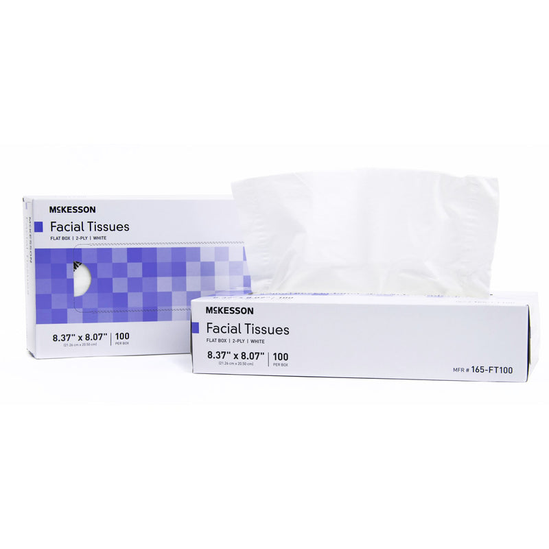 McKesson Facial Tissue, Flat Box, White, Two-Ply (Case of 3000)