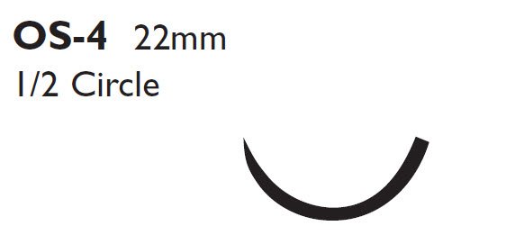Nonabsorbable Suture with Needle Ethibond Excel Polyester OS-4 1/2 Circle Reverse Cutting Needle Size 2 Braided 