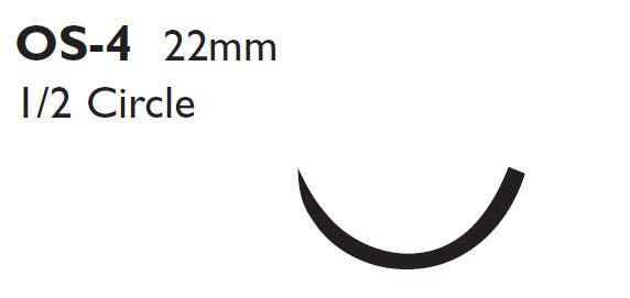 Nonabsorbable Suture with Needle Ethibond Excel Polyester OS-4 1/2 Circle Reverse Cutting Needle Size 2 Braided (Box of 36)