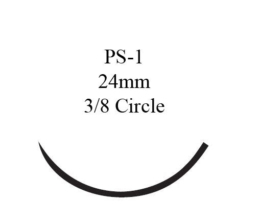 Absorbable Suture with Needle Monocryl Poliglecaprone PS-1 3/8 Circle Reverse Cutting Needle Size 3-0 Monofilament 