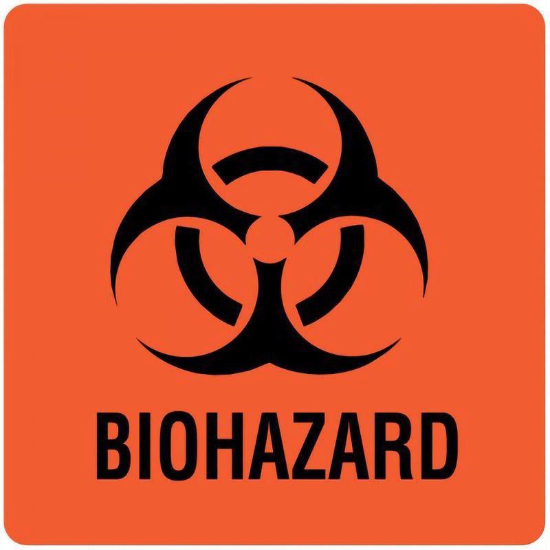 UAL Biohazard Pre-Printed Label, 3 x 3 Inch (Pack of 50)