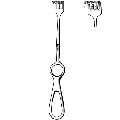 Sklar Volkman Retractor - 8-1/2", Sharp, 4 Prongs, Ring Handle - 60-5824 