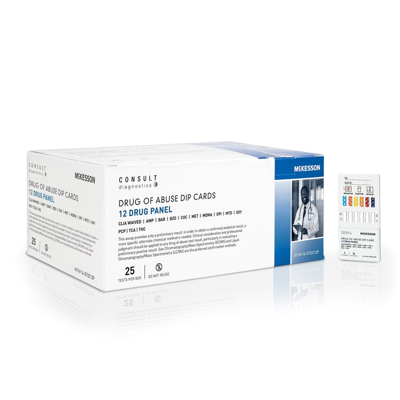 McKesson Consult 12-Drug Panel with Adulterants Drugs of Abuse Test Kit (Case of 500)
