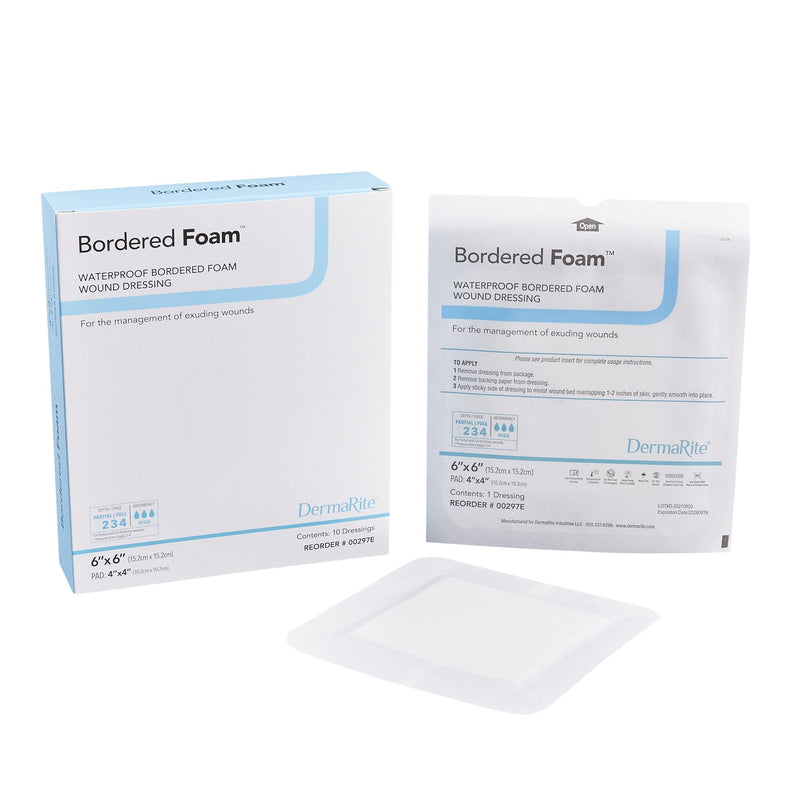 Sion Brands LLC BorderedFoam Adhesive with Border Foam Dressing, 6 x 6 Inch (10/BX) 