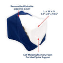 Carex Knee Pillow , Memory Foam, 10.5 x 7.75 x 8 Inch, Dark Blue (4/CS)