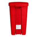 McKesson Brand McKesson Waste Can with Step-On Pedal, Plastic, Red, 15.16 x 14.76 x 26.57 Inch 