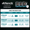 Attends Healthcare Products Attends Premier Underwear, Heavy Absorbency, Medium, 34 to 44 Inch Waist/Hip (56/CS) 