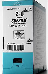 Nonabsorbable Suture without Needle Sofsilk Silk Size 2-0 18 Inch Suture Braided