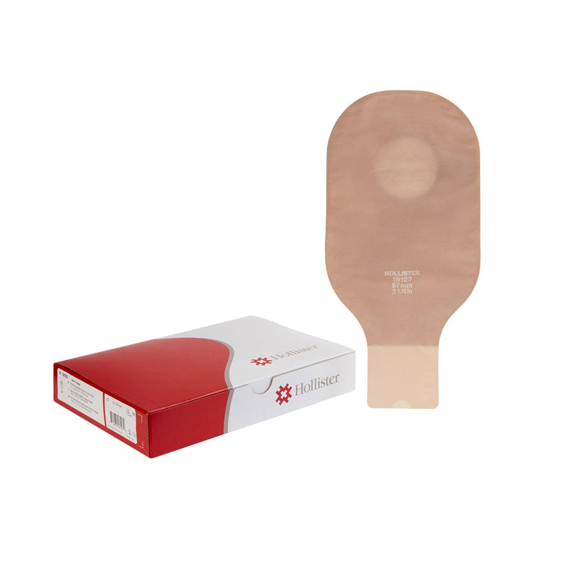 New Image 18123 2-Piece Beige Colostomy Pouch, Pre-cut to Fit 57mm Stomas, Red (Box of 10)