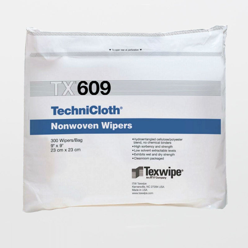 Cleanroom Wipe TechniCloth 300 Count Bag 9 X 9 Inch NonSterile Disposable (Case of 3000) 