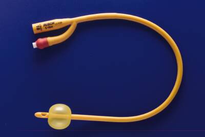 Foley Catheter Rusch Gold 2-Way Standard Tip 5 cc Balloon 22 Fr. Silicone Coated Latex 