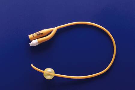 Foley Catheter Rusch PureGold 2-Way Coude Tip 5 cc Balloon 12 Fr. PTFE (Teflon) Coated Latex 