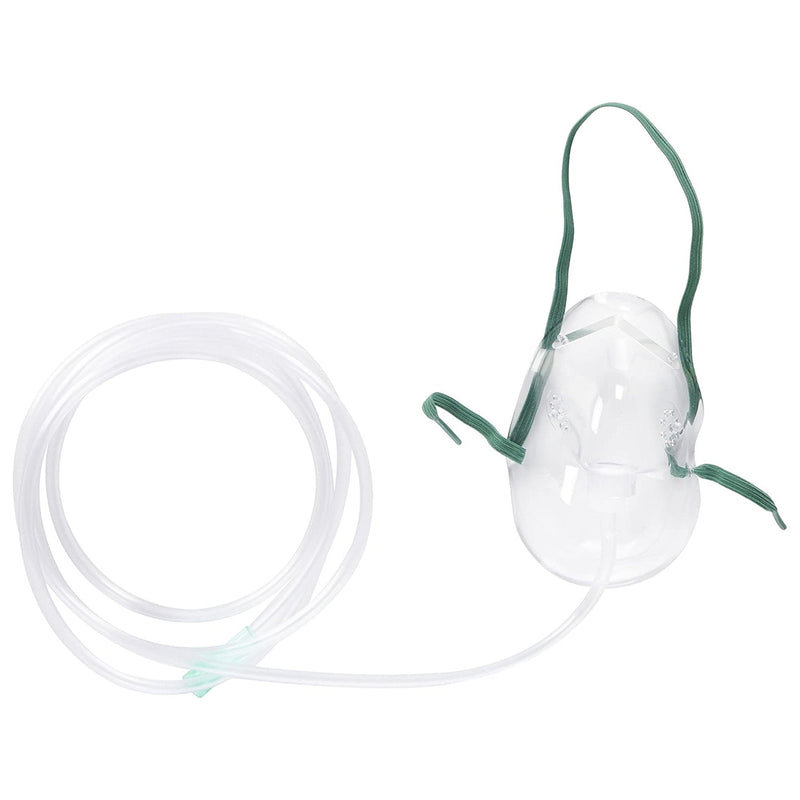 Oxygen Mask AirLife Elongated Style Adult One Size Fits Most Adjustable Head Strap 